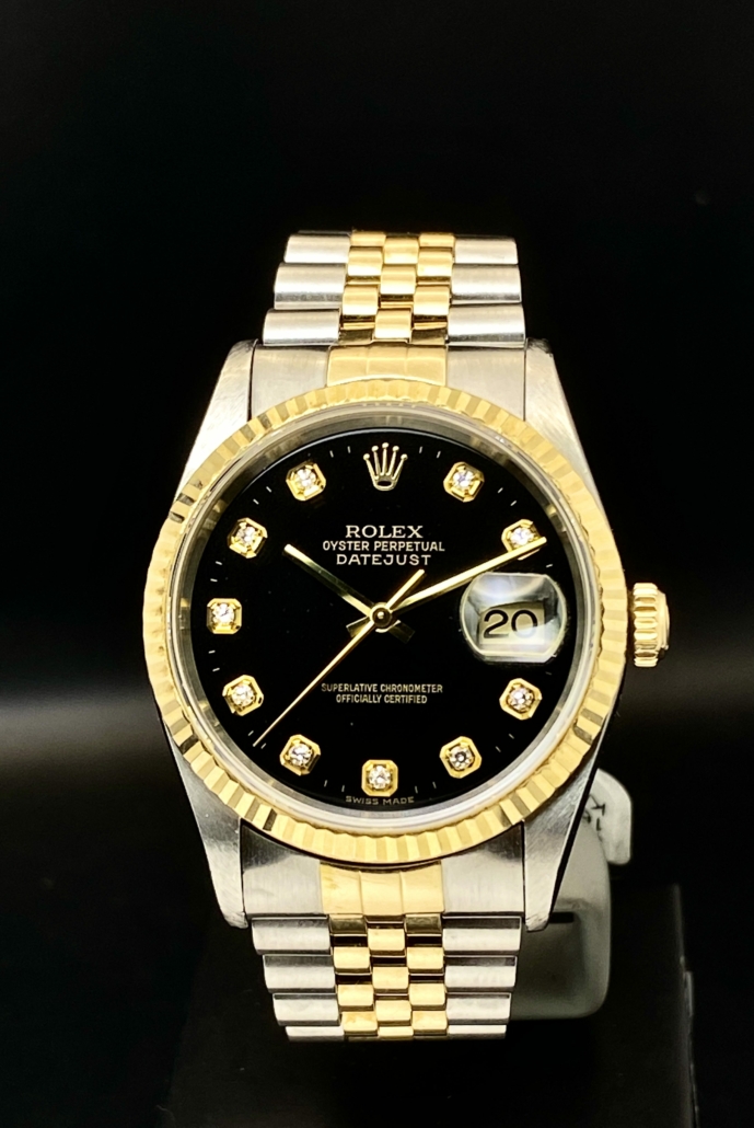 Rolex Datejust 36mm Stainless Steel and Yellow Gold 126233 Black Diamond Oyster