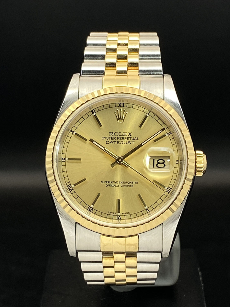 Rolex Datejust Mother of Pearl Dial 18k Gold & Steel Watch 16233