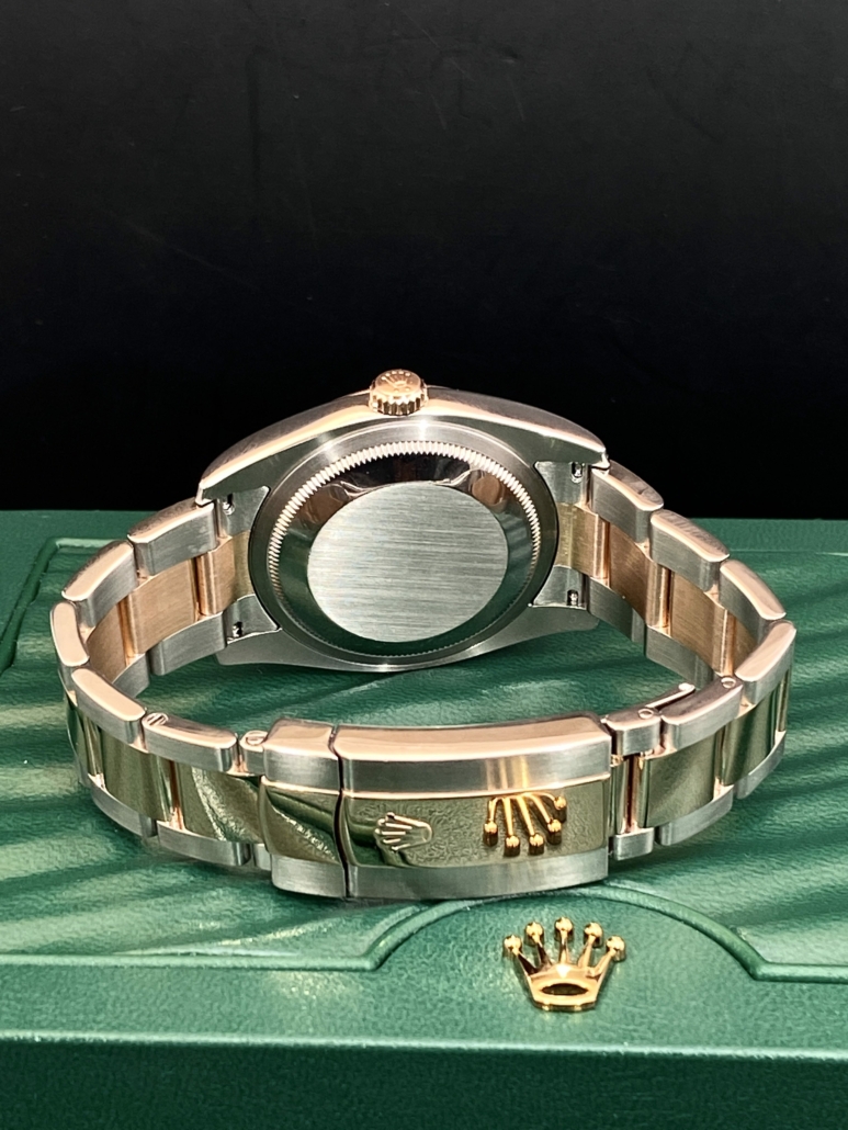 Rolex Datejust Silver Diamond Dial Diamond Bezel Rose Gold/Steel Bracelet 36mm 116201