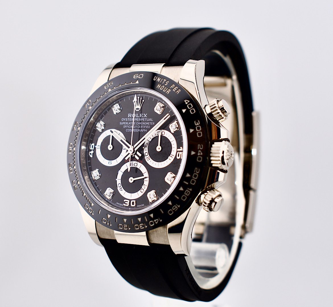 Rolex daytona black diamond dial hotsell